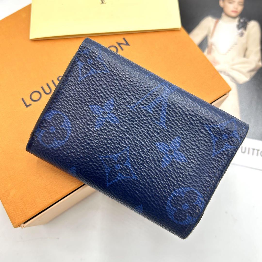 美品 鑑定済】 ルイヴィトン 三つ折り財布 タイガラマ 青 M67620