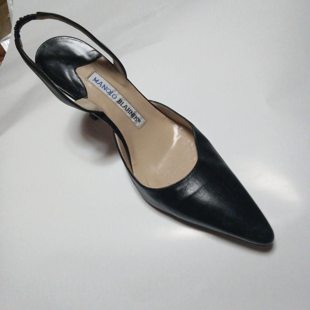 半額以下で買えるクーポン特集 MANOLO BLAHNIK ブラック ハイヒール レディース 靴
