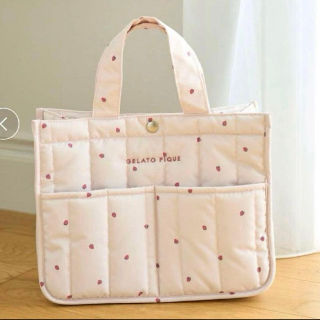 ジェラートピケ 販路 商品 ストロベリーキルティングお散歩バッグMgelato pique