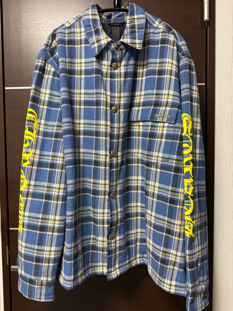 クロムハーツブルーチェックXL中綿シャツブルゾン新品未使用品