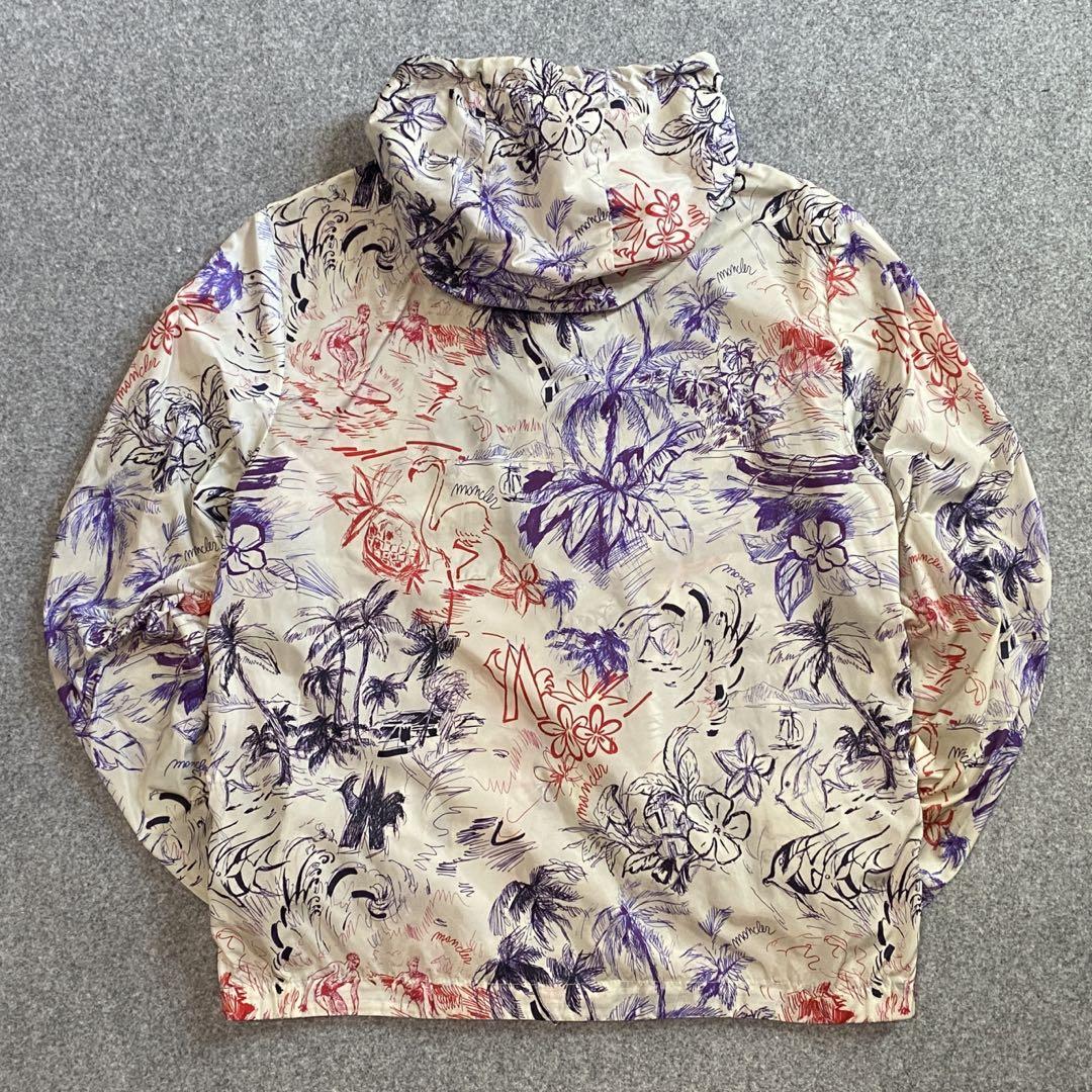 【国内正規美品】モンクレール ナイロンパーカー FRASER 白総柄 MONCLER FRASER 総柄 ナイロン ジップ パーカー ジャケット 3