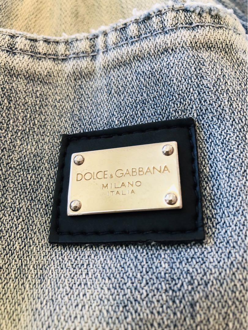 VIP★DOLCE & GABBANA ダメージ デニム ミニスカート ロゴ 定価12万 Dolce&Gabbana ミニスカートデニムダメージ 36 S～M
