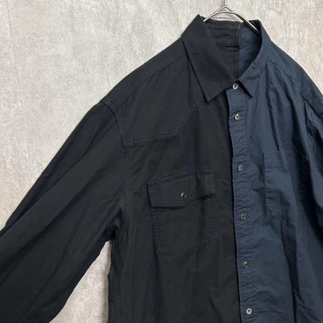 sacai サカイ コットンアシンメトリーシャツ ドッキング - メルカリ
