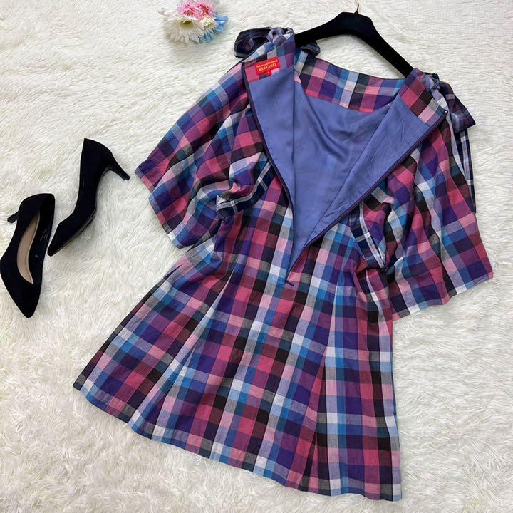 美品♡ヴィヴィアンウエストウッド マルチカラー チェック リボン ワンピース