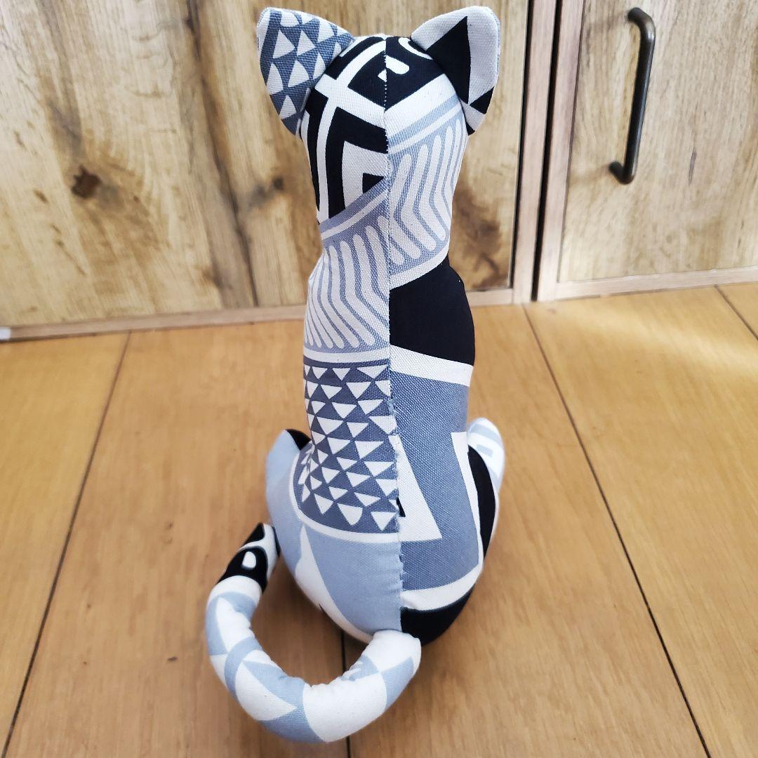 キャットCATトルソー コットン生地 猫型ぬいぐるみ （ハンドメイド）