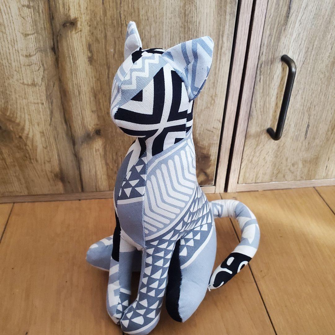 キャットCATトルソー コットン生地 猫型ぬいぐるみ （ハンドメイド）
