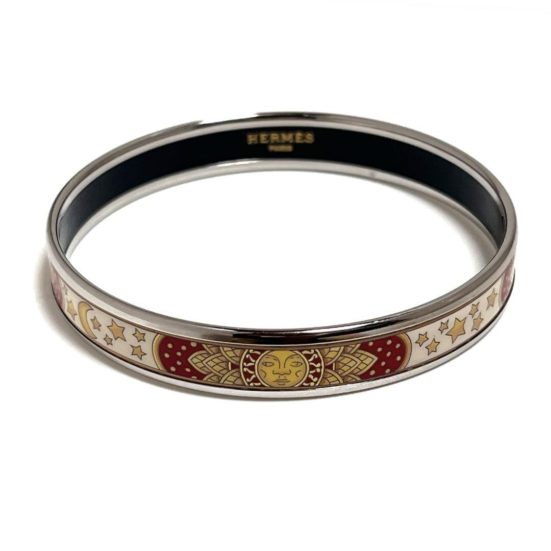 HERMES バングル エマイユPM 太陽 星 シルバー アクセサリー 美品