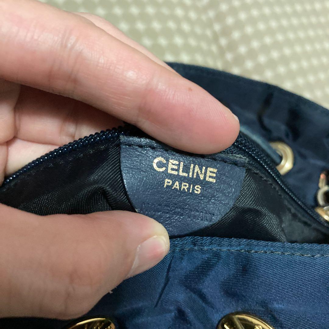 最新コレックション CELINEナイロンショルダーバッグ ネイビー レディース バッグ