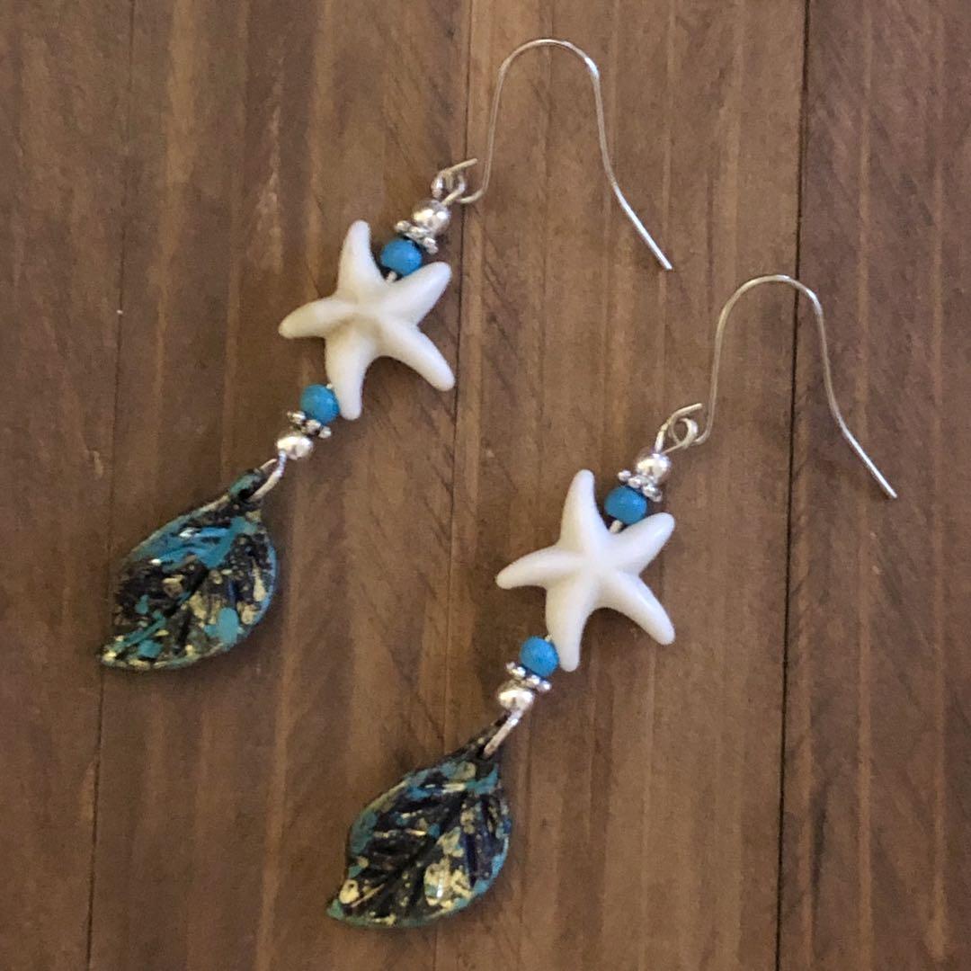 【ALDO】ターコイズ Starfishh ビーズ&ビジュー〇ヒトデ・ピアス ターコイズ貝殻ヒトデ星型ピアス310 - メルカリ
