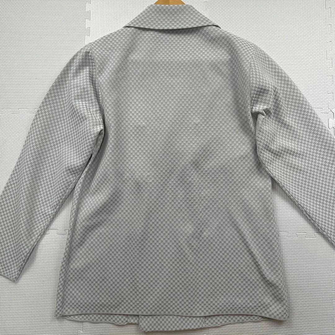 未使用級　ジーステージ　現行　セットアップ　ダブル　3Dニット　チェック　グレー