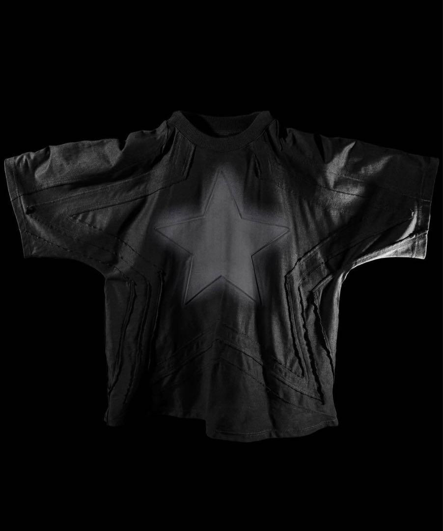 【L】badson BLACK STAR TEE SHIRT 画像2
