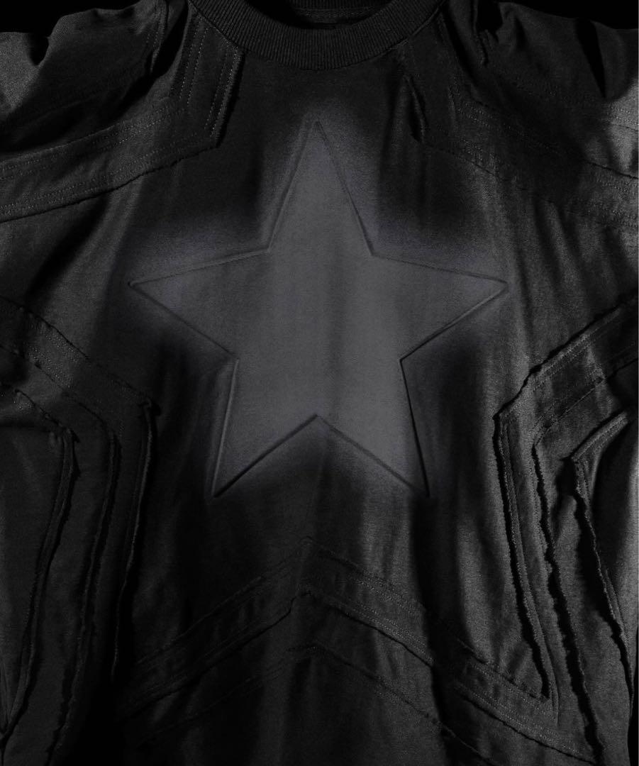 【L】badson BLACK STAR TEE SHIRT 画像4