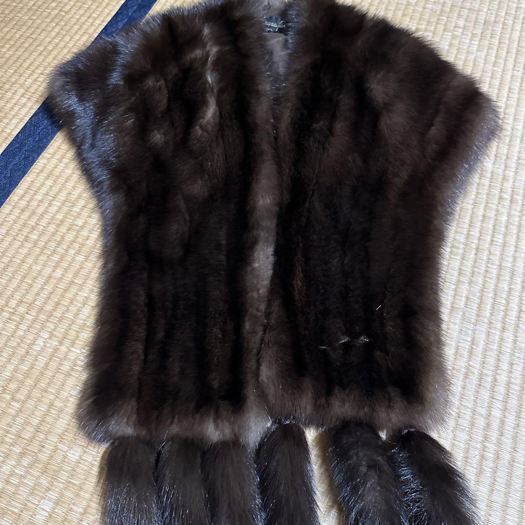 ロシアンセーブル　毛皮ショール　美品