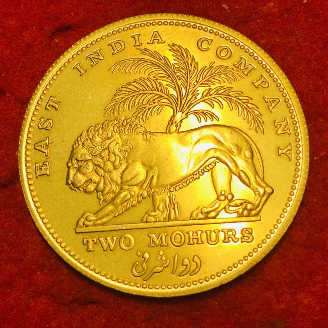 Z937英領インド　1855 年　ウィリアム4世モハール金貨オリジナル 大型金貨