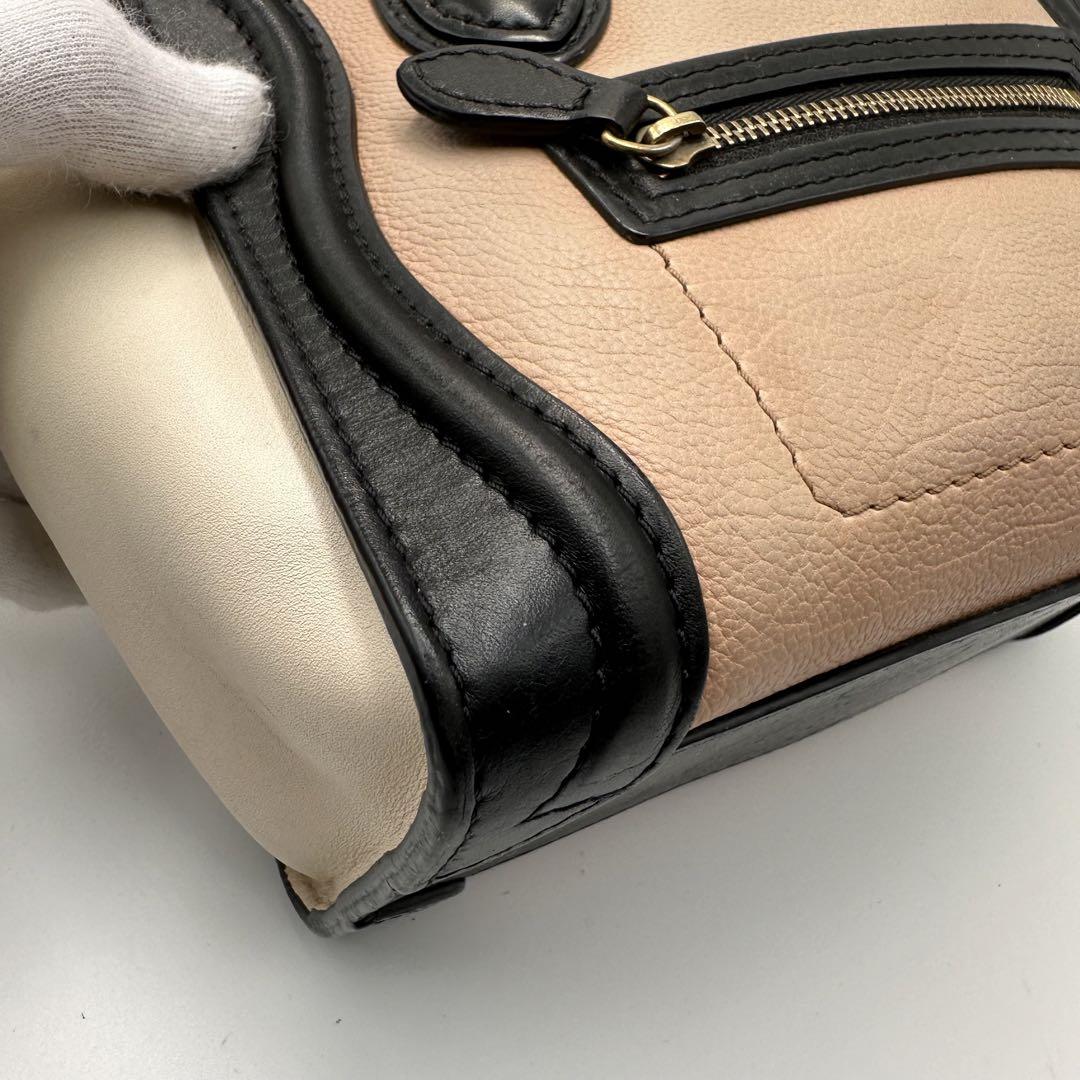 美品✨セリーヌ　ラゲージ　ナノショッパー　2way ショルダー　トリコロール