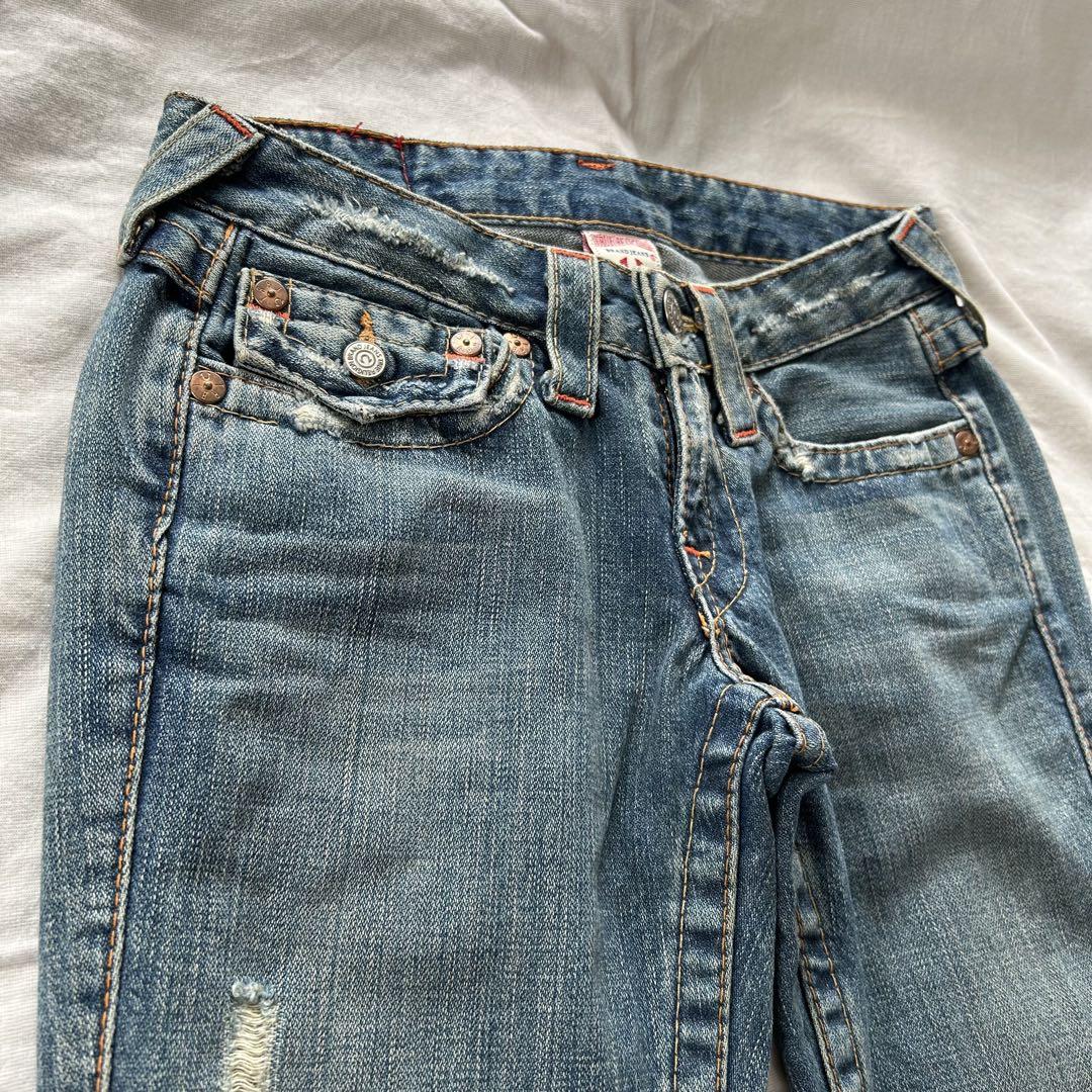 トゥルーレリジョン #503 25インチ　デニム　ジーパン フレア ダメージ TRUE RELIGION #503トゥルーレリジョン フレアデニムパンツ 24