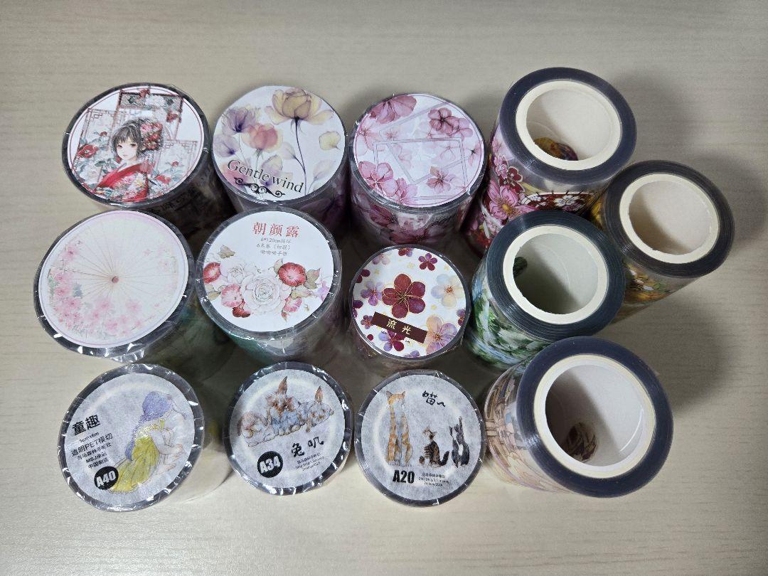 ラスト♡⃛大量海外マステ100巻 中古81巻+新品19巻まとめ売り 素材ステッカー 海外マステまとめ売り 人物ステッカー コラージュ素材 おまけ