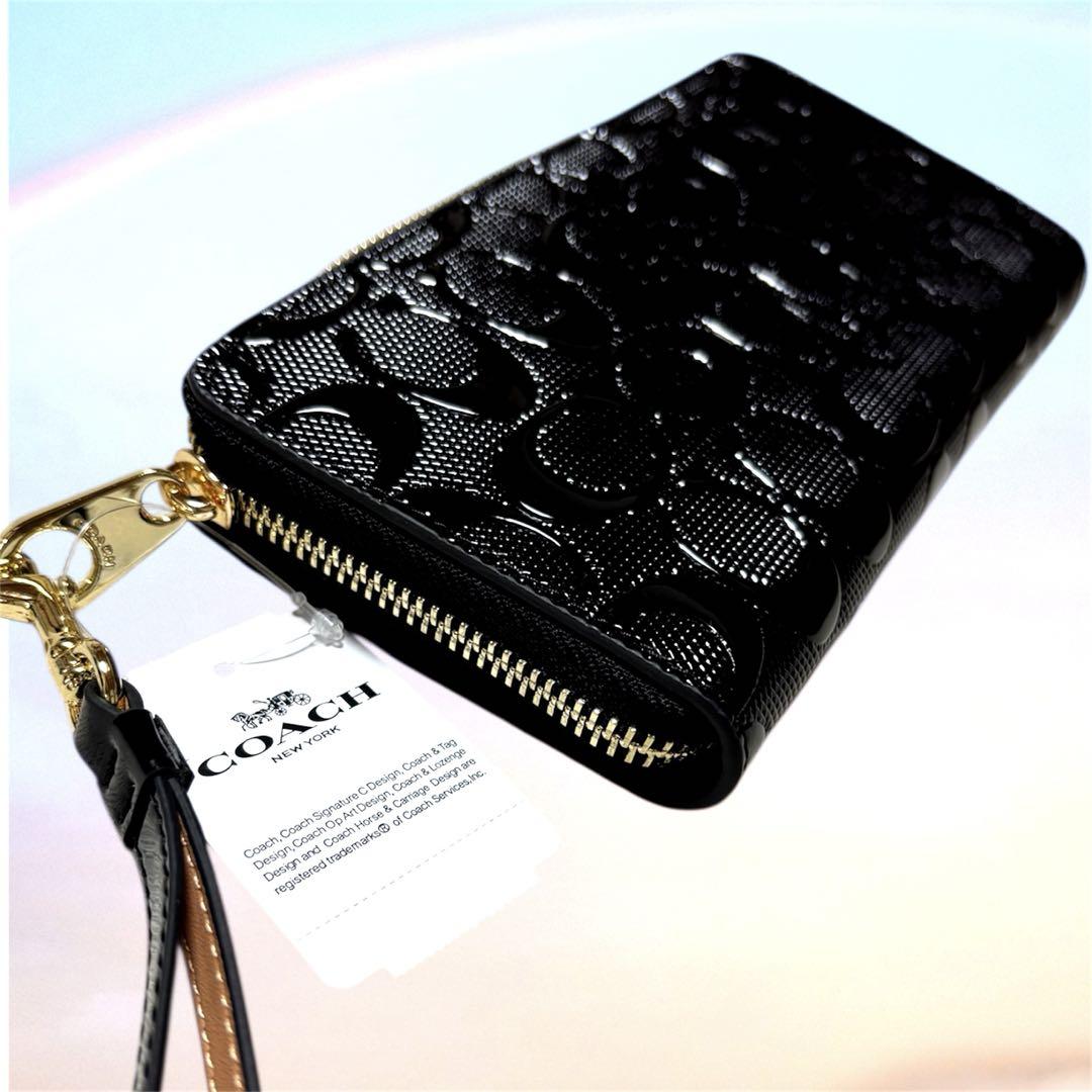 【COACH】✨新品✨長財布ジップロングアラウンドシグネネチャーロゴエンボス加工
