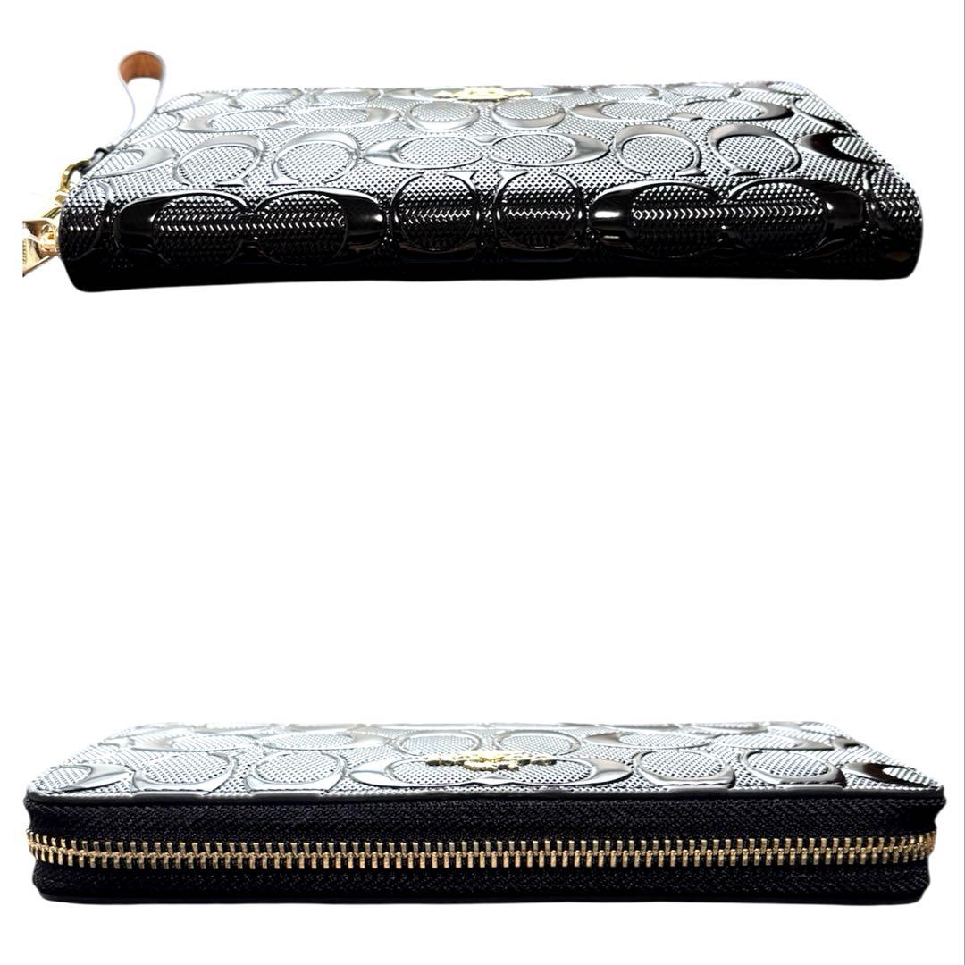 【COACH】✨新品✨長財布ジップロングアラウンドシグネネチャーロゴエンボス加工