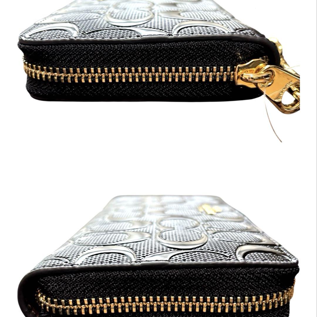 【COACH】✨新品✨長財布ジップロングアラウンドシグネネチャーロゴエンボス加工