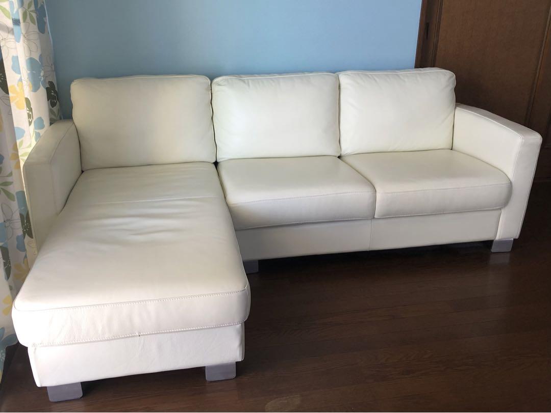 #家具　ソファ　本革　ホワイト　大塚家具