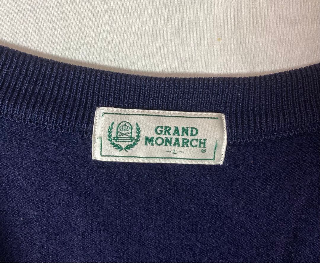 日本製ミズノ ビッグゴルフ刺繍アシンメトリーベスト ウール100% Lサイズ