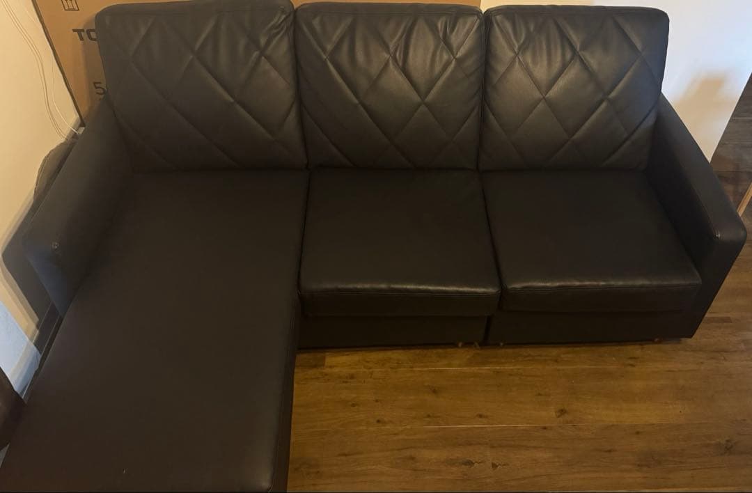 ★手渡し限定★LOWYA コーナーソファ 3人掛け PVC生地 L字ソファ