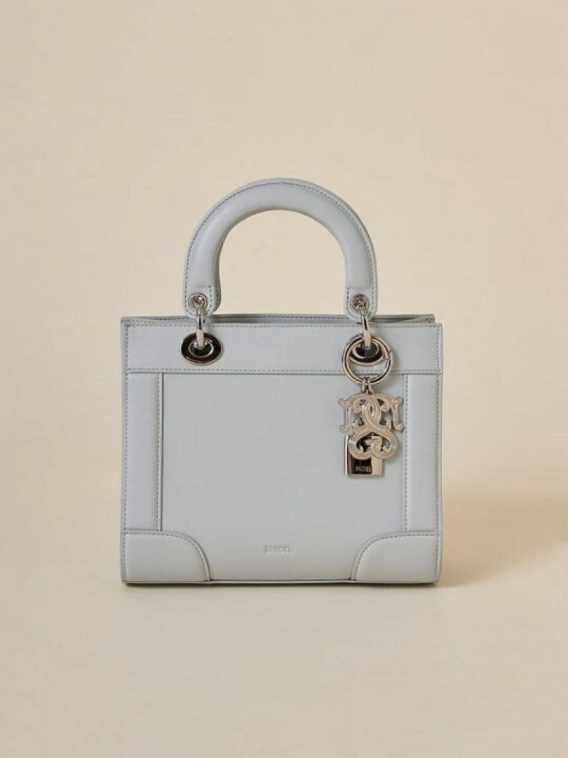 snidel パフハンドルバッグ ブルー