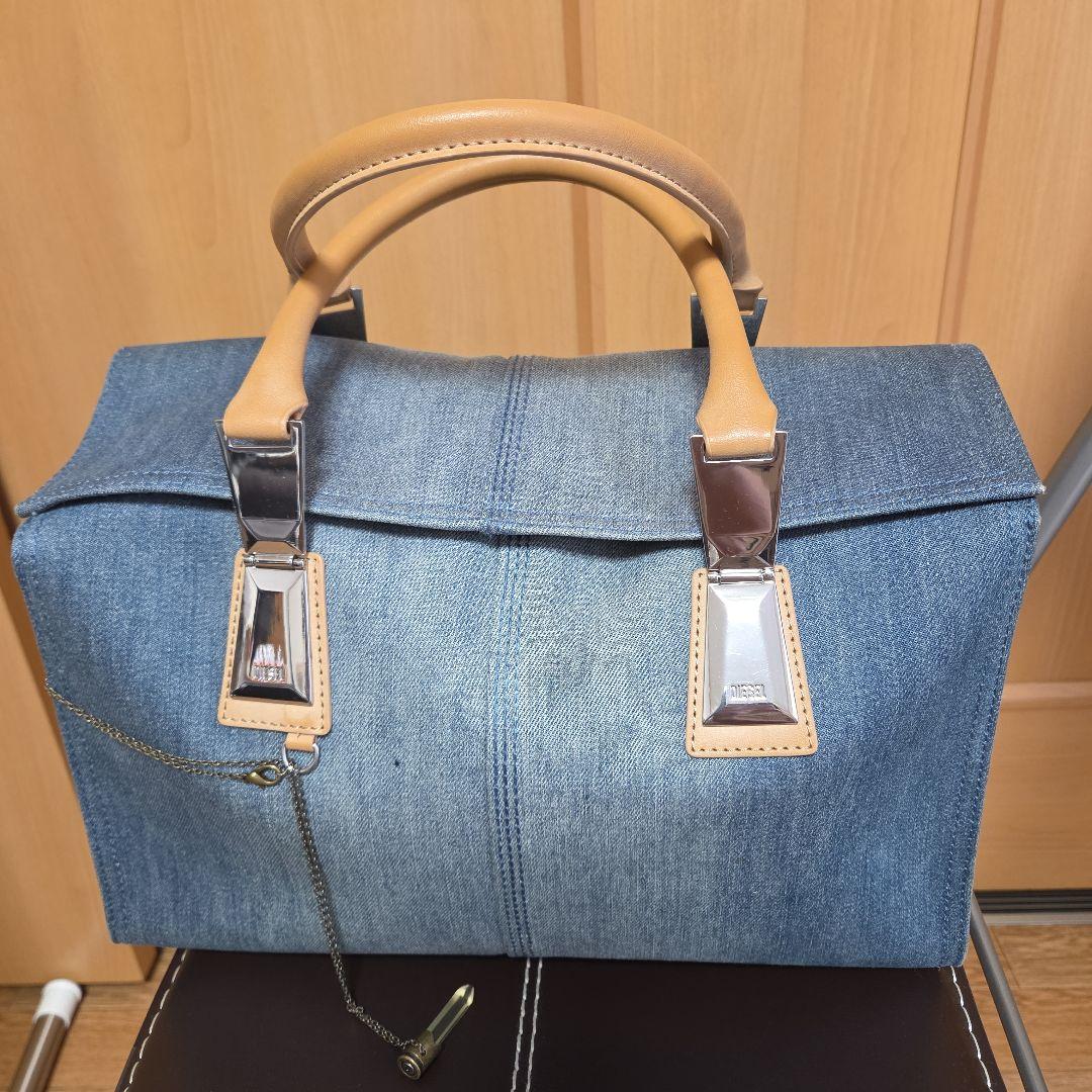 DIESEL ボストンバッグ 青 DIESELデニムボストンバッグ 中型 - メルカリ
