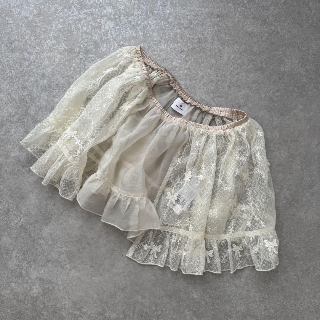 merry jenny sheer lacy frill apron