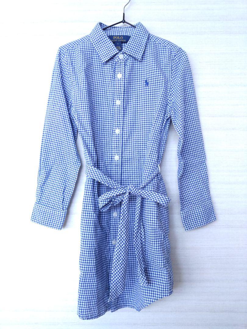 新品ダグ付き　ラルフローレン　チェックガラワンピース　6歳　120 Polo Ralph Lauren ブルーチェック柄ワンピース 6歳 120 - メルカリ