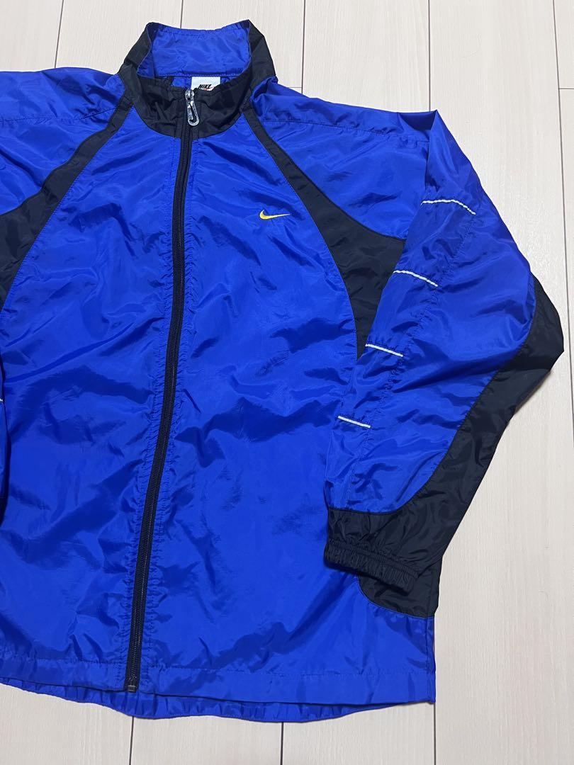 NIKE 90s ナイロンジャケット　ブルー　白タグ　ナイロン　シンプルロゴ