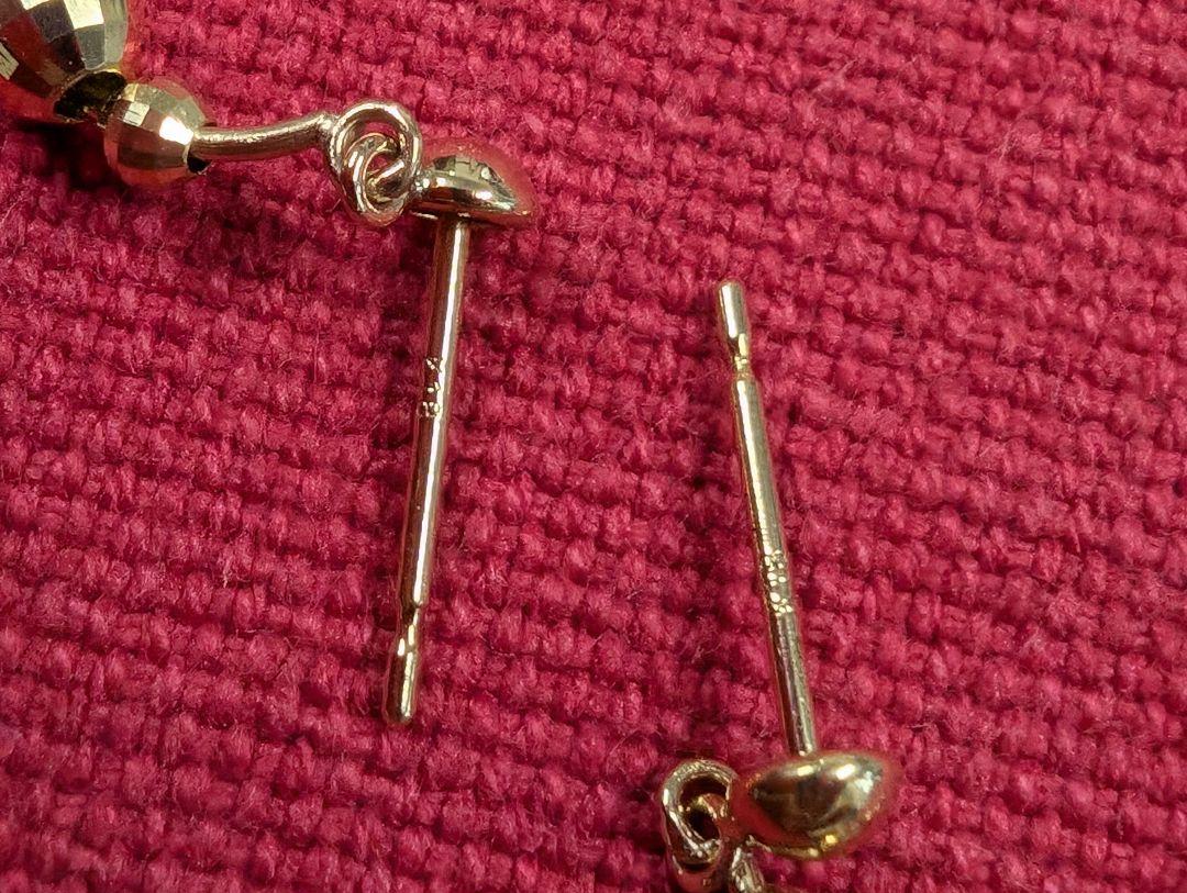 Ｋ１８ミラーボールピアス　ハンドメイド