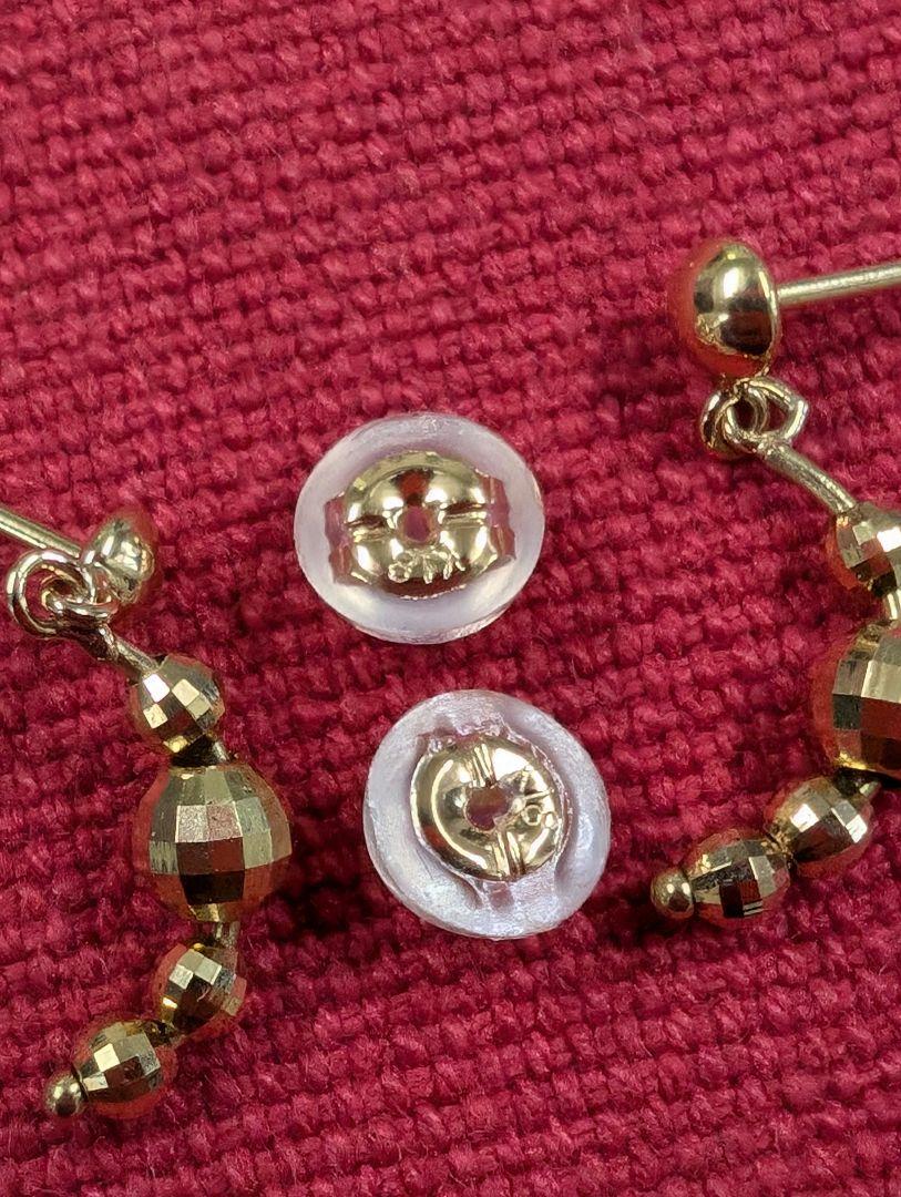 Ｋ１８ミラーボールピアス　ハンドメイド