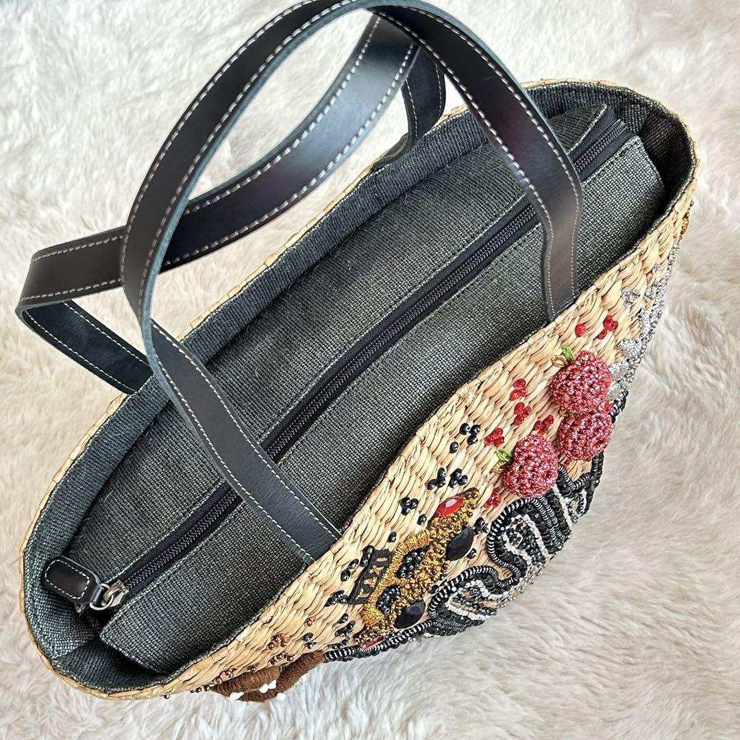 〔美品〕mahalmixage  マハルミクサージュ　個性的　かごバッグ　袋付き