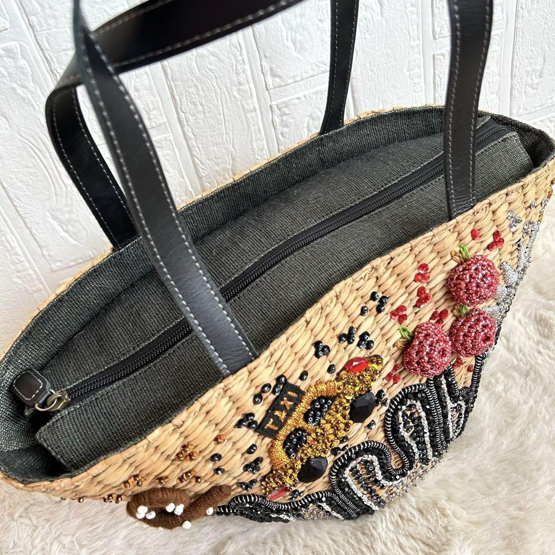 〔美品〕mahalmixage  マハルミクサージュ　個性的　かごバッグ　袋付き