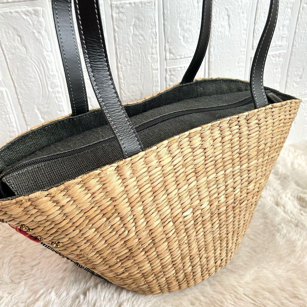 〔美品〕mahalmixage  マハルミクサージュ　個性的　かごバッグ　袋付き
