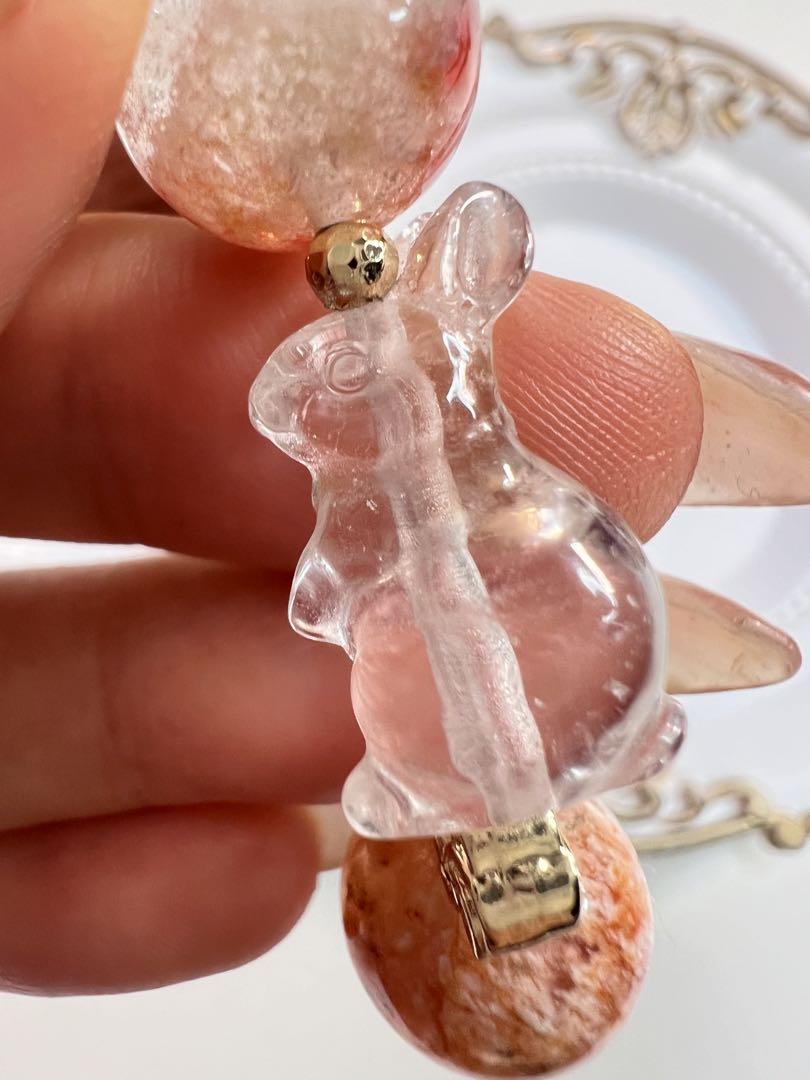 【特別送料無料！】 ☆展☆再販不可❀一点もの❀ピンクガーデンクォーツ×アラシャン アクセサリー