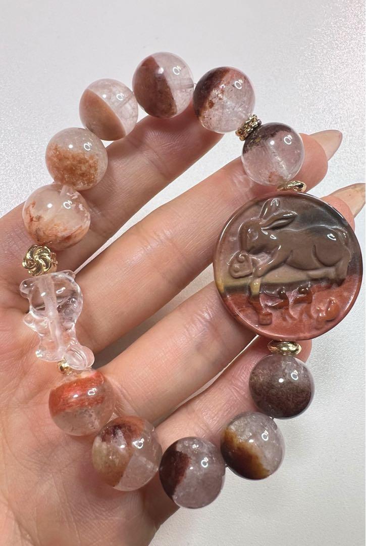 ☆展☆再販不可❀一点もの❀ピンクガーデンクォーツ×アラシャン