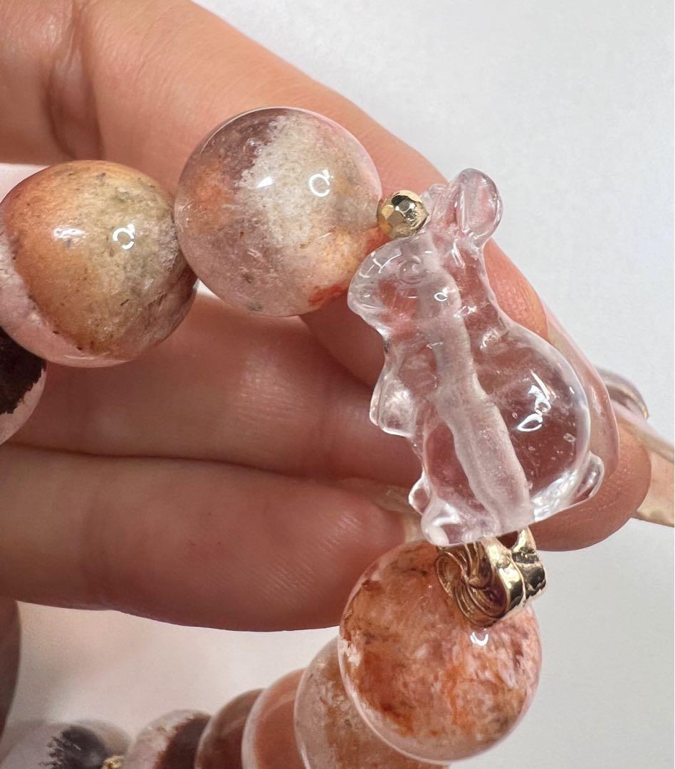 ☆展☆再販不可❀一点もの❀ピンクガーデンクォーツ×アラシャン