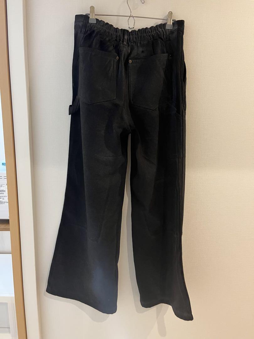 【CLEL】特殊加工ダブルニーデニムパンツダークブラックMサイズ