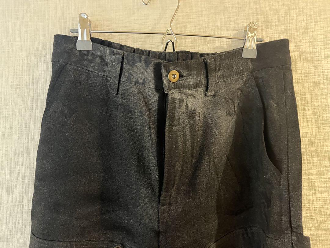 【CLEL】特殊加工ダブルニーデニムパンツダークブラックMサイズ