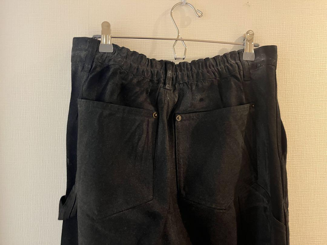 【CLEL】特殊加工ダブルニーデニムパンツダークブラックMサイズ