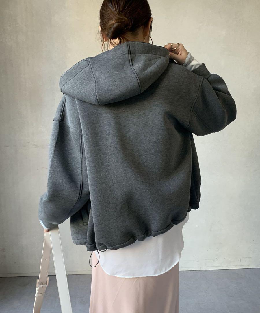 新品 ドゥドゥ ダンボールニットブルゾン チャコールグレー ブルゾン