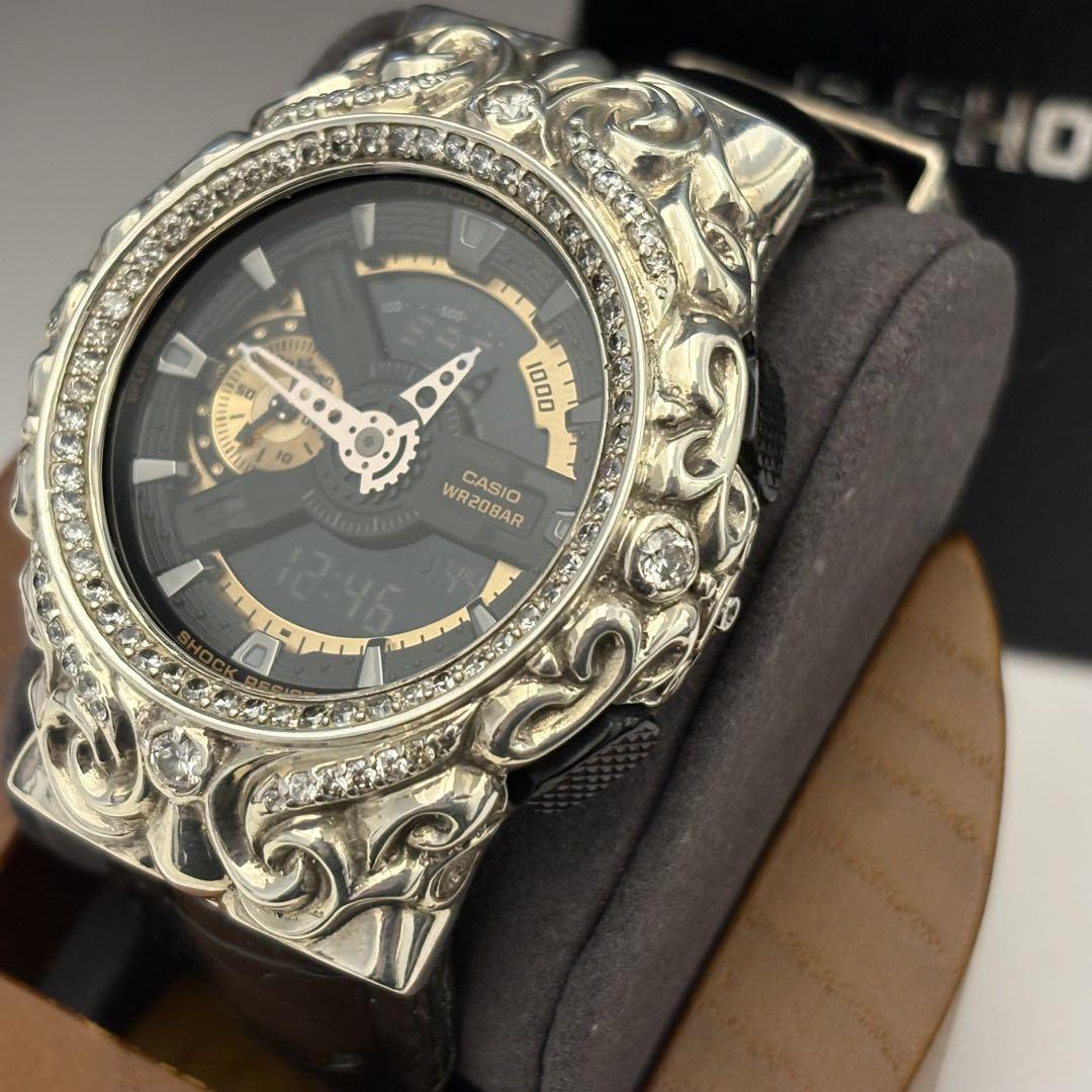 【希少】カシオ　G-SHOCK カスタム　925 シルバー　銀無垢　GA-110