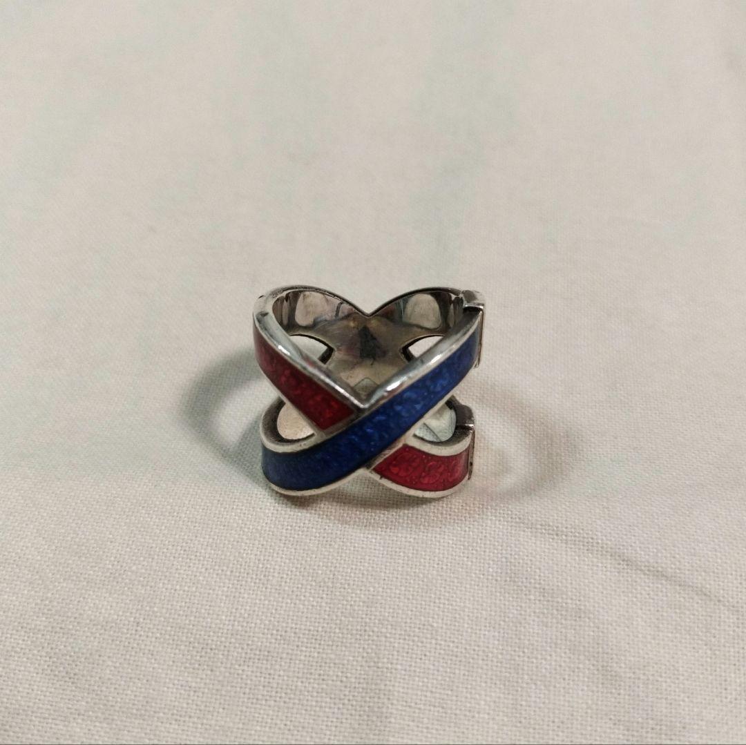 GUCCIグッチ Enamel Crossover Ring 2連リング 18号