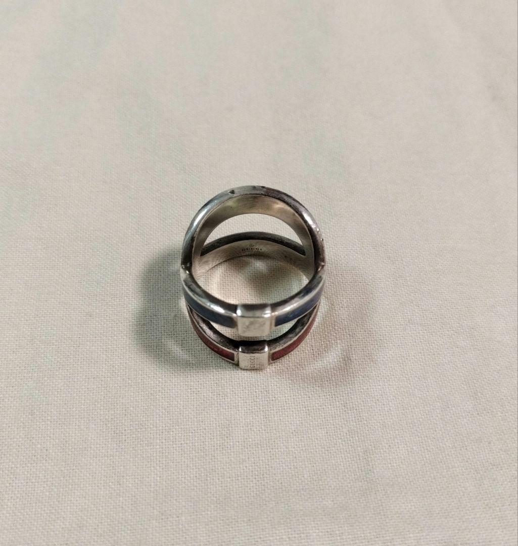 GUCCIグッチ Enamel Crossover Ring 2連リング 18号
