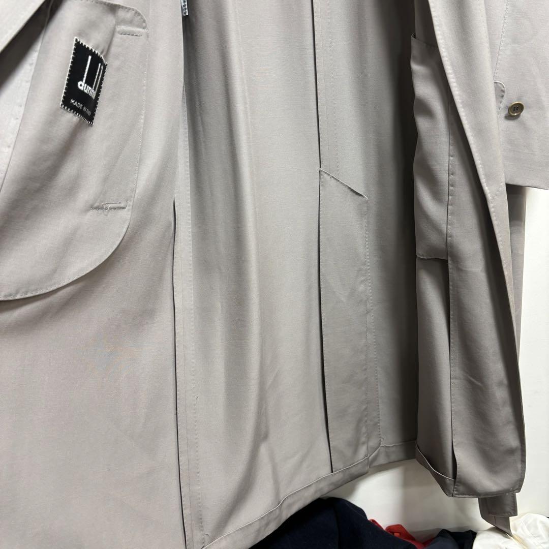 極美品　dunhill グレー トレンチコート　春コーデ　高級ブランド