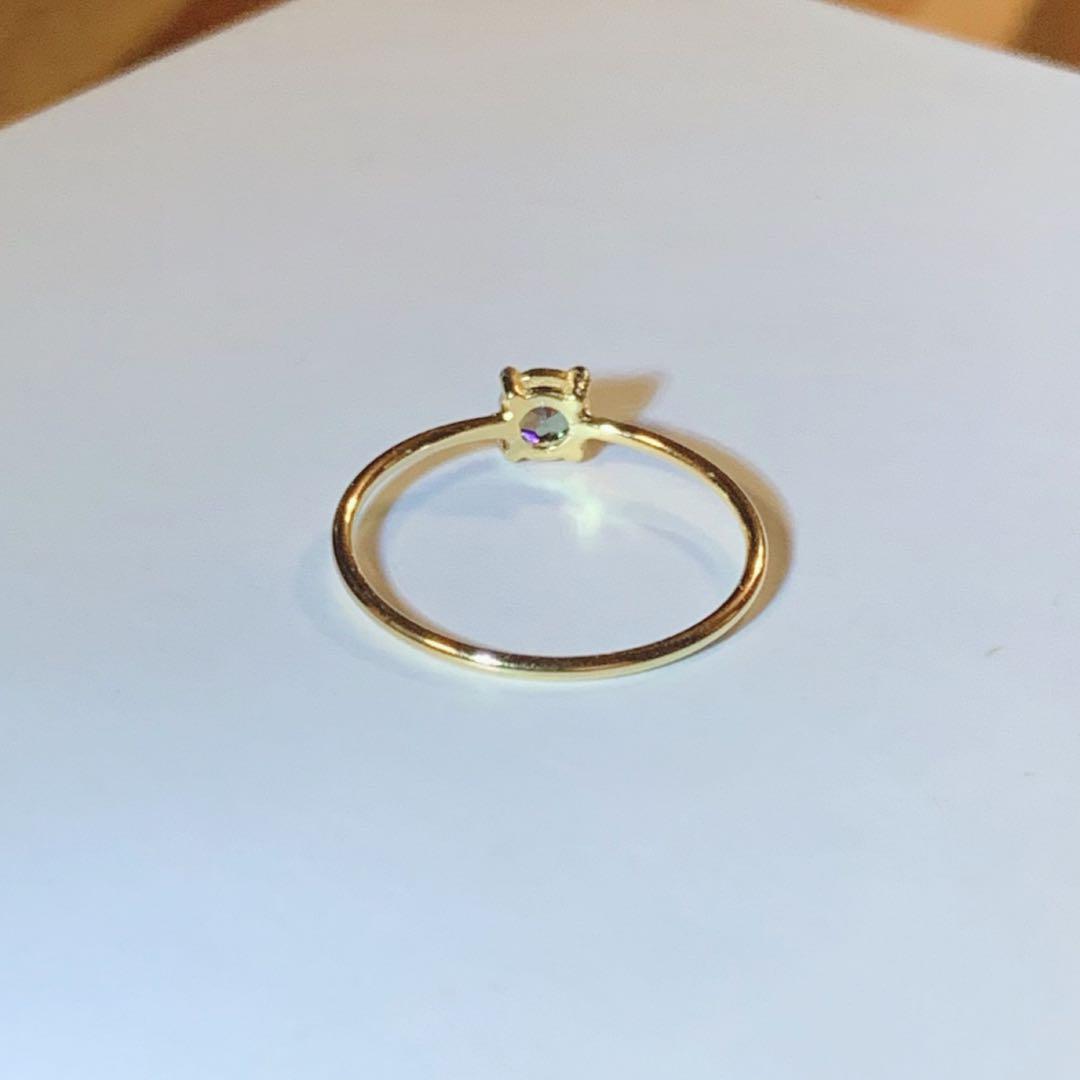 【新品】極上カラーチェンジ 4mm 天然アレキサンドライト リング　9号 新品】極上カラーチェンジ 4mm 天然アレキサンドライト リング 9