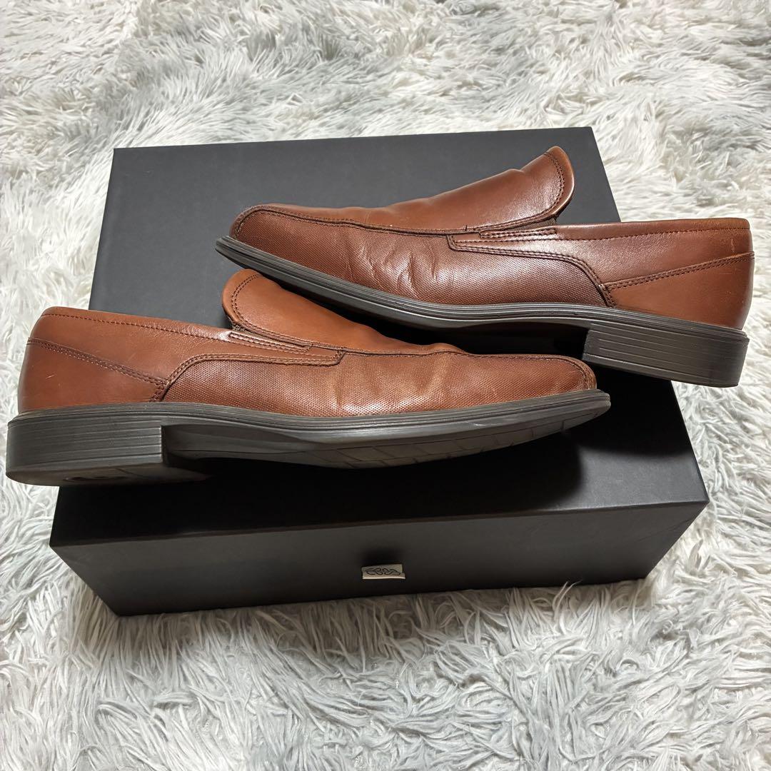 【良品】ECCO 本革 サイドゴア スリッポン 42〈参考価格17,949円〉